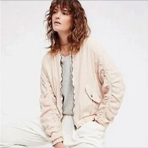 Women's Cream Bomber Jacket